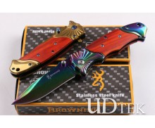 Titanium golden Browning FA29 fast opening folding knife UD403423